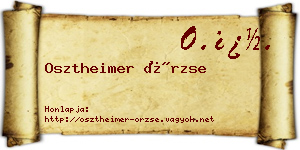 Osztheimer Örzse névjegykártya